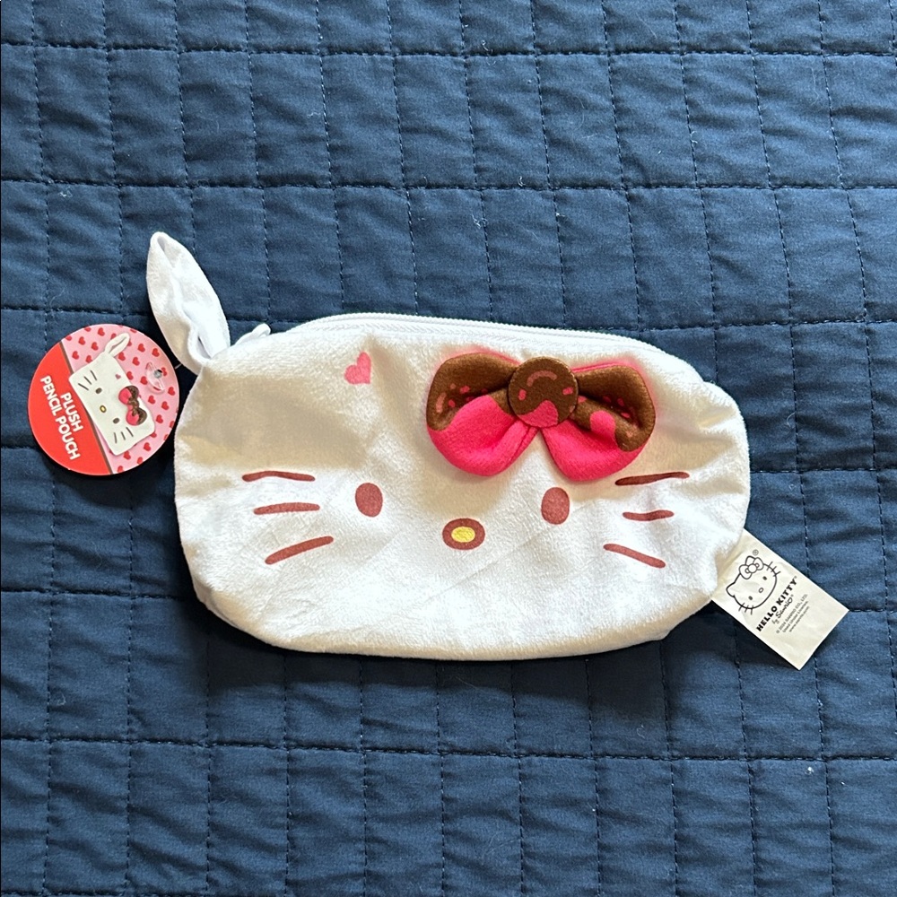 NEW Hello Kitty Plush Pencil Pouch NWT